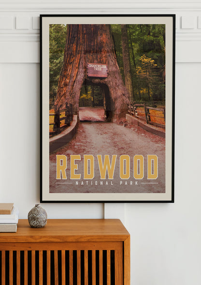 Redwood Vintage National Park Poster