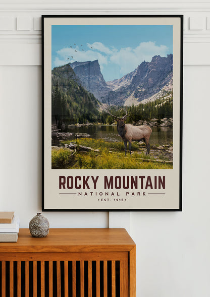 Rocky Mountain Minimalist National Park Poster