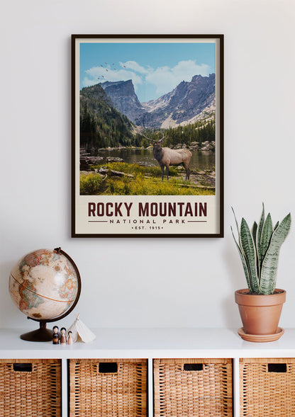Rocky Mountain Minimalist National Park Poster