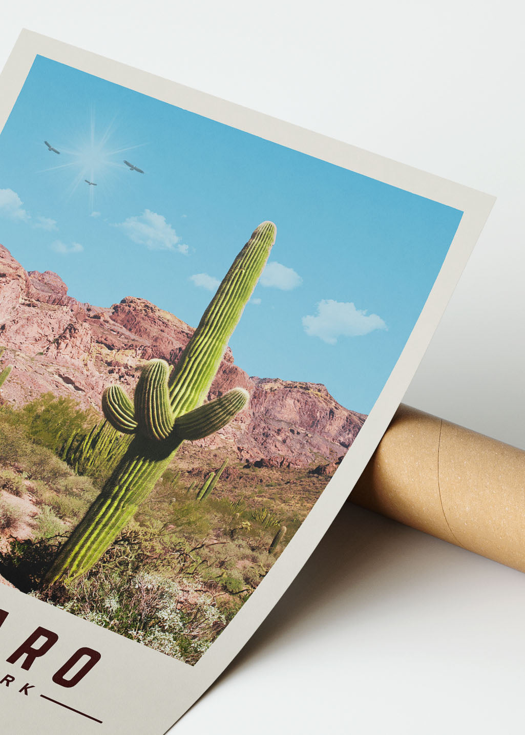 Saguaro Minimalist National Park Poster