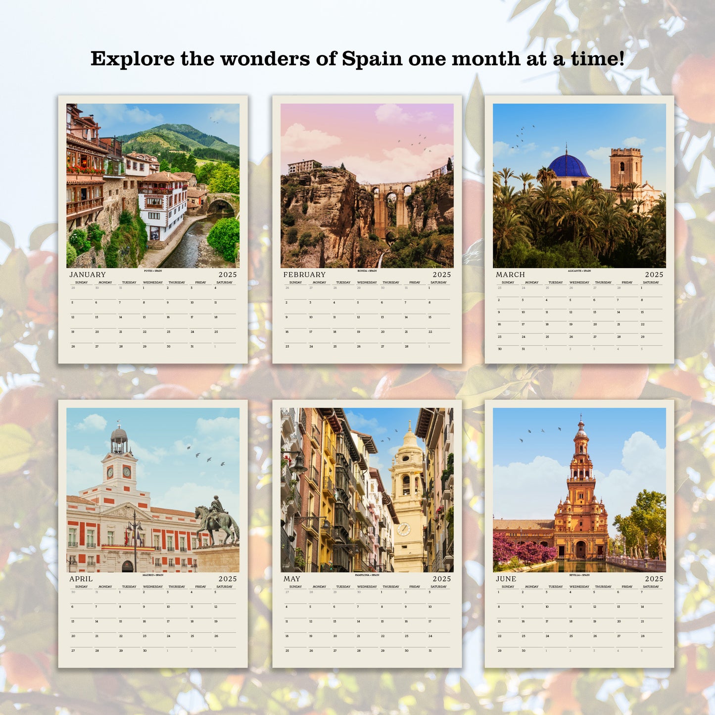 2025 Spanish City Calendar