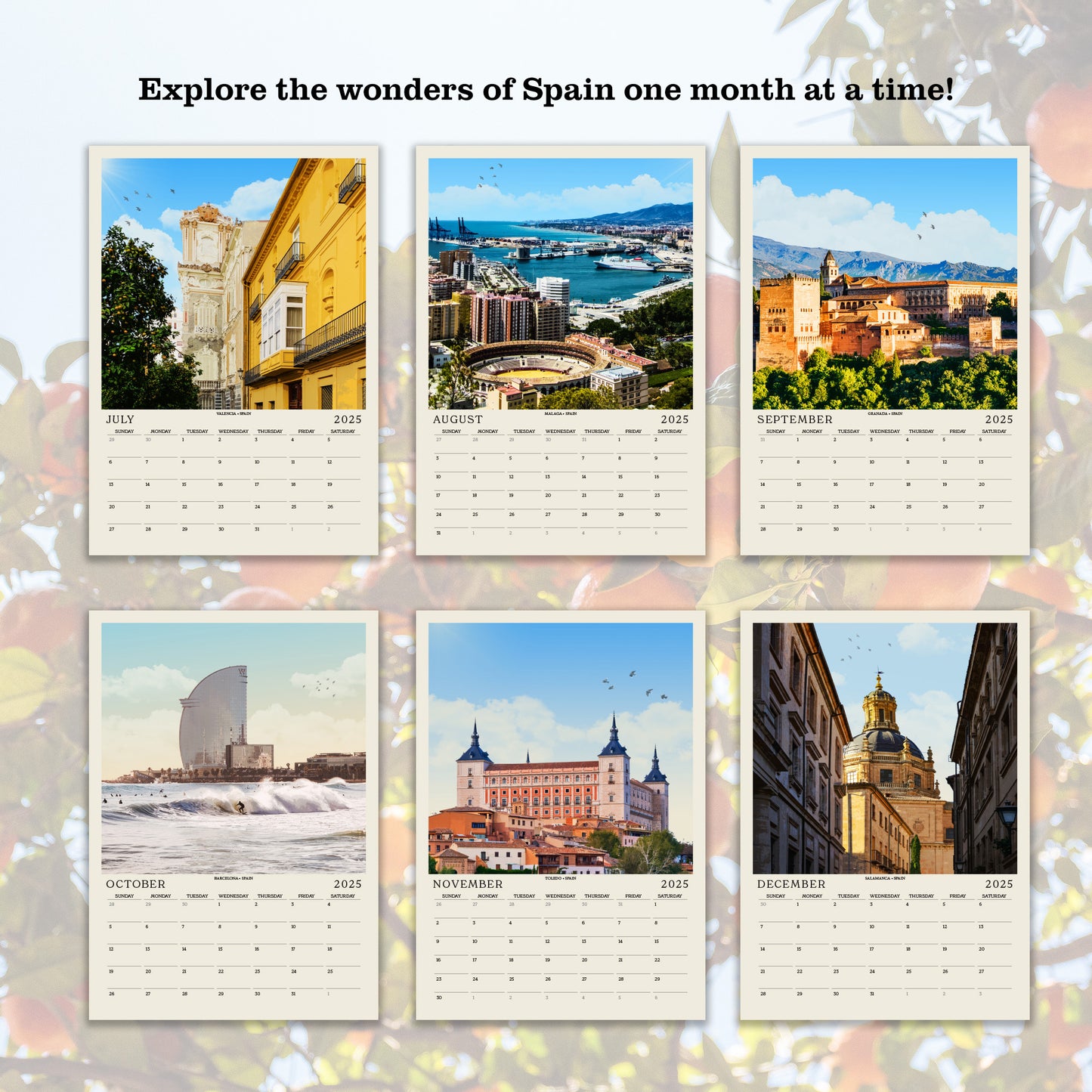 2025 Spanish City Calendar