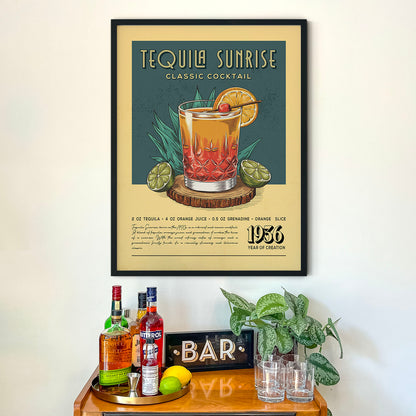 Tequila Sunrise - Classic Cocktail Poster