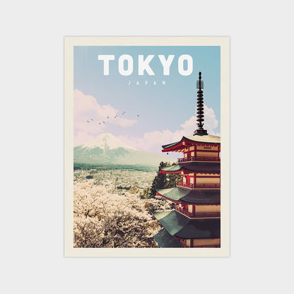 Tokyo, Japan - Vintage Travel Poster