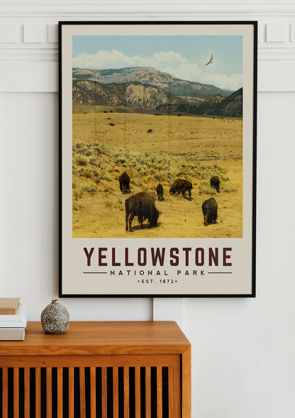 Yellowstone Minimalist National Park Poster