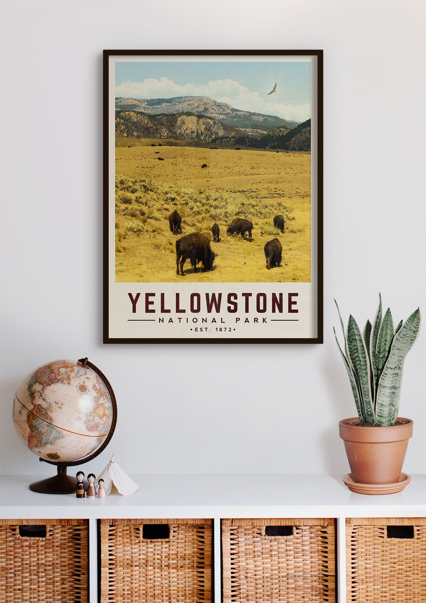 Yellowstone Minimalist National Park Poster