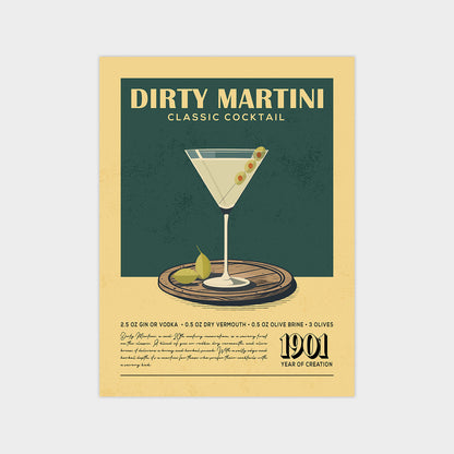 Dirty Martini - Classic Cocktail Poster