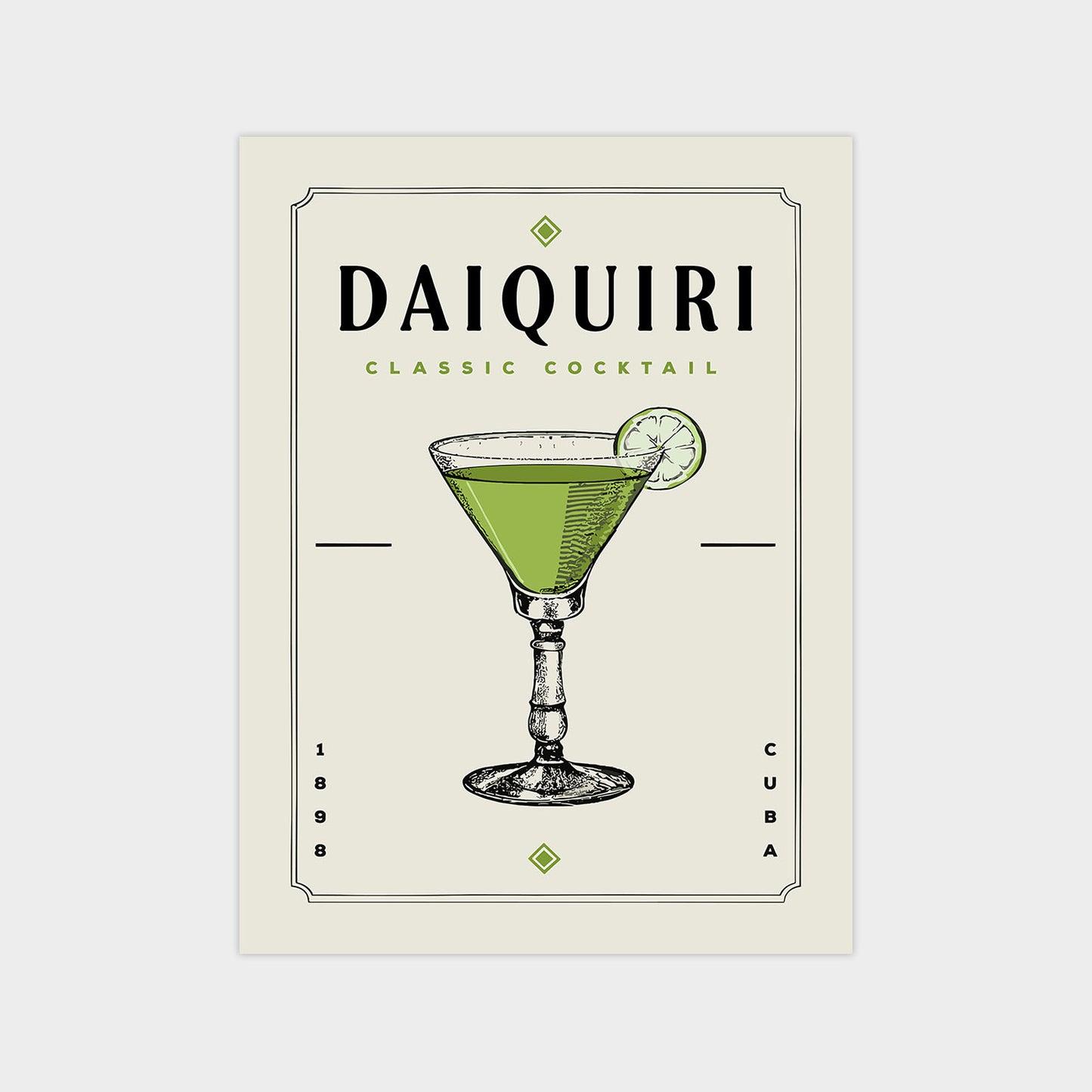 Daiquiri - Minimalist Cocktail Poster