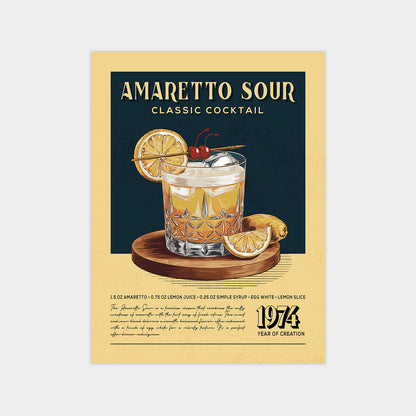 Amaretto Sour - Classic Cocktail Poster