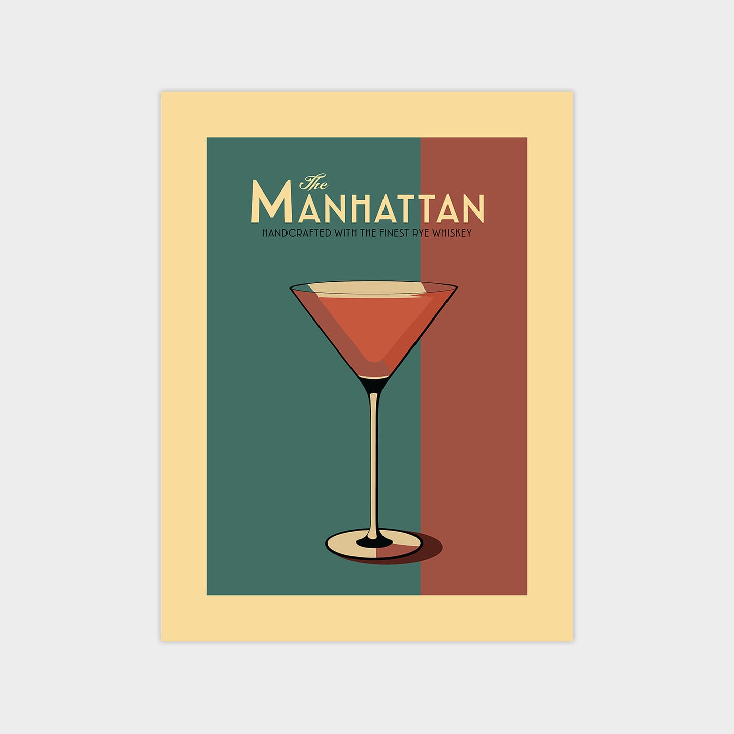 Manhattan - Vintage Cocktail Poster