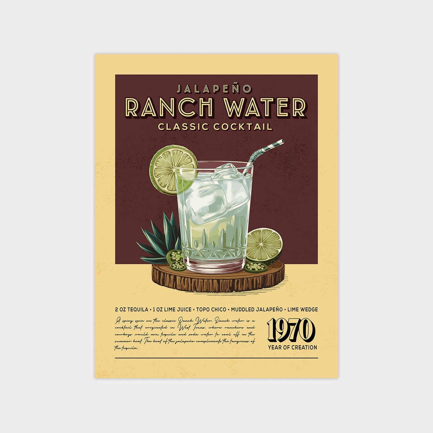 Jalapeno Ranch Water  - Classic Cocktail Poster