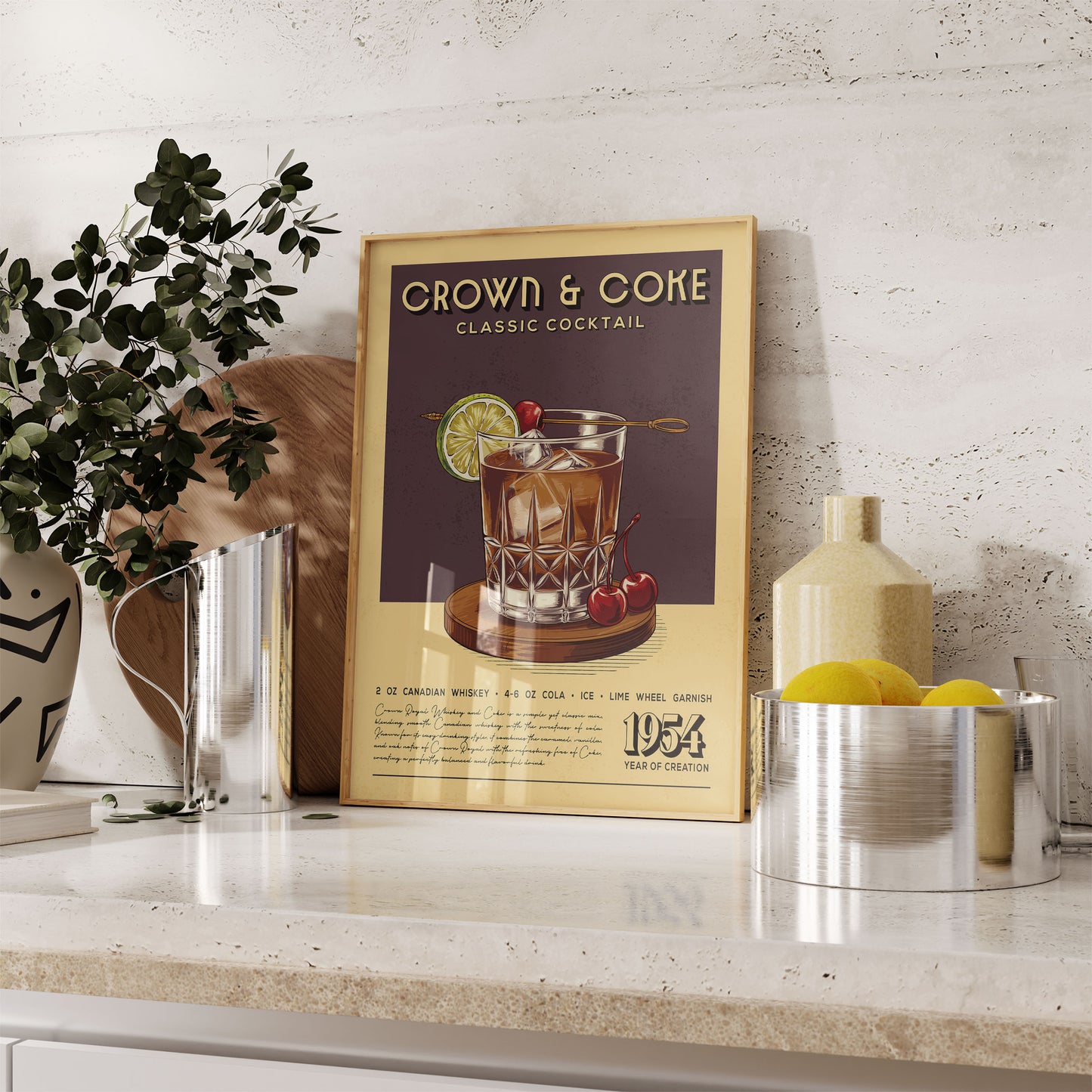 Crown and Coke - Classic Cocktail Poster