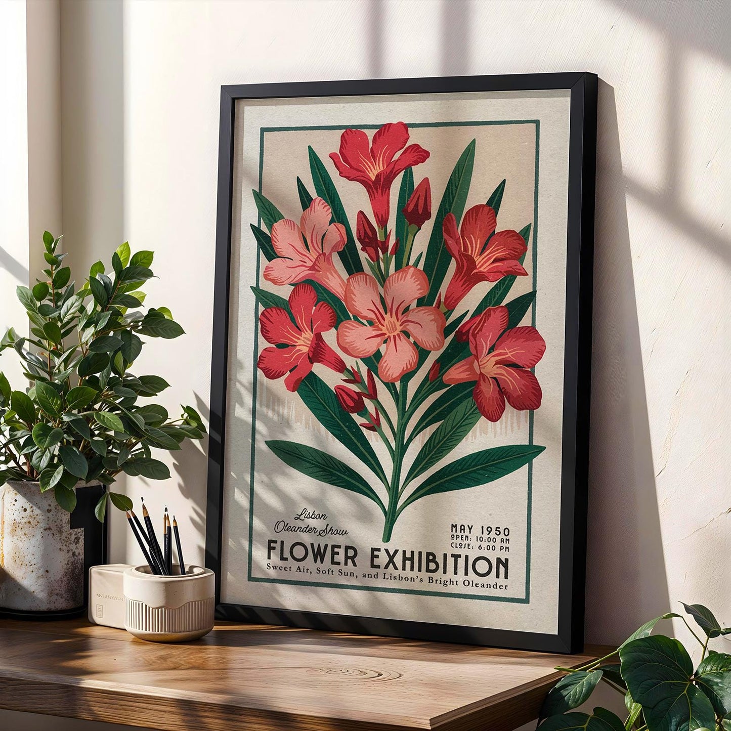 a picture of a flower exhibition on a table