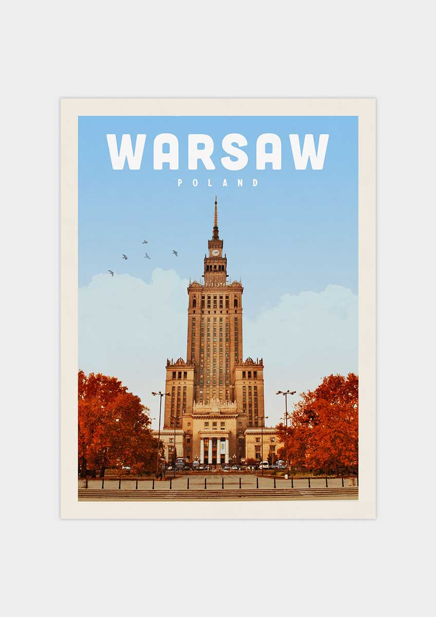 Warsaw, Poland - Vintage Travel Poster