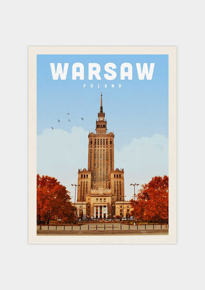 Warsaw, Poland - Vintage Travel Poster