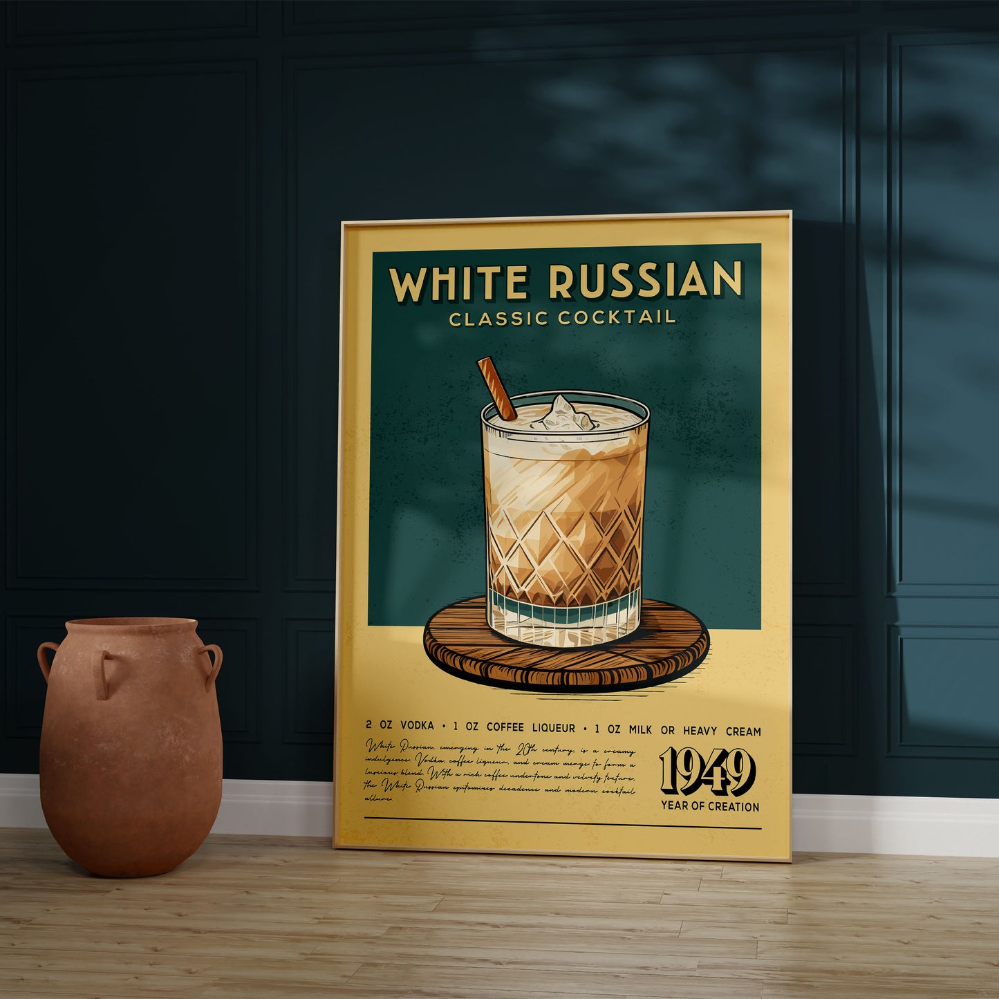 White Russian - Classic Cocktail Poster