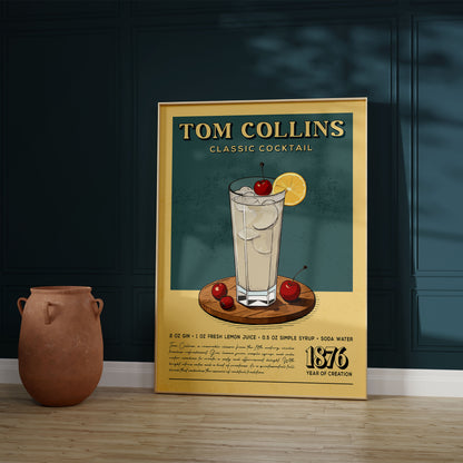 Tom Collins - Classic Cocktail Poster