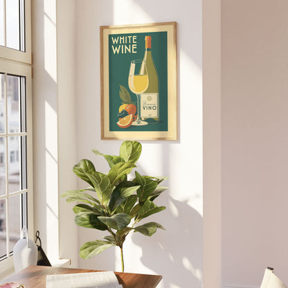 White Wine - Vintage Alcohol Poster