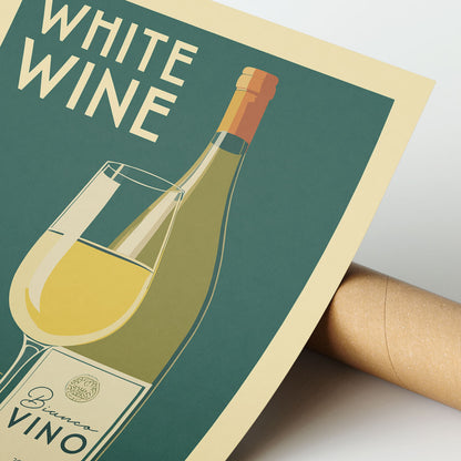 White Wine - Vintage Alcohol Poster