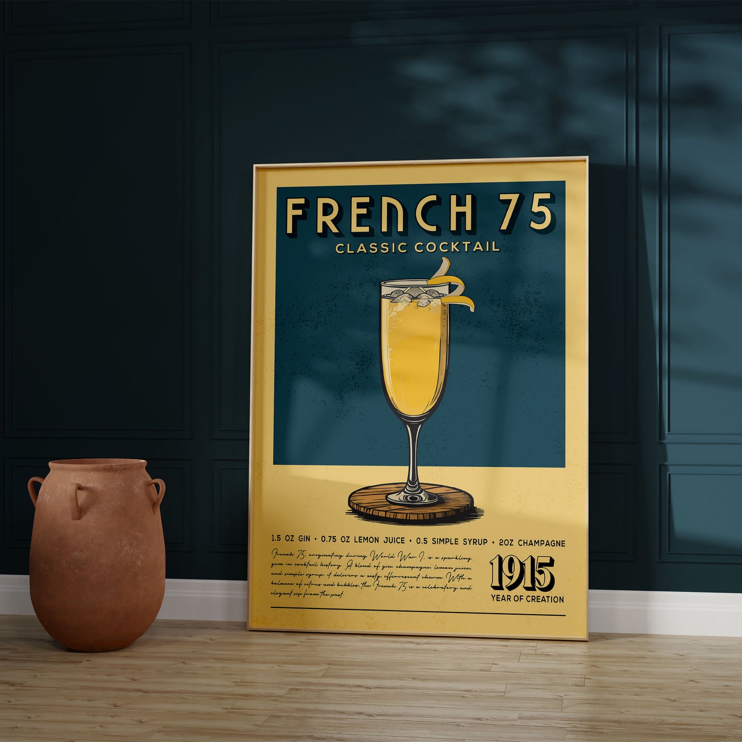 French 75 - Classic Cocktail Poster