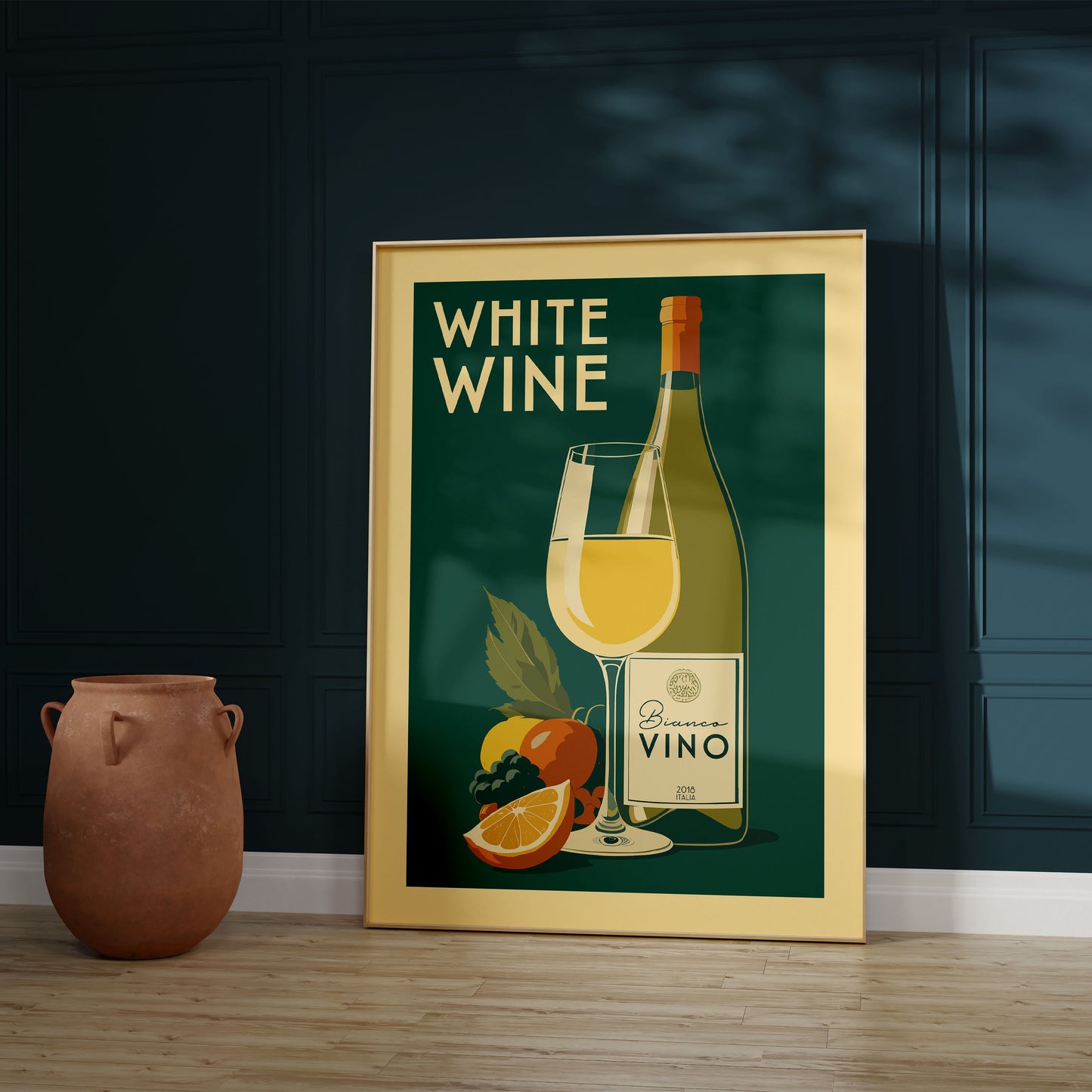 White Wine - Vintage Alcohol Poster