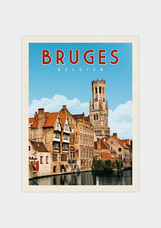 Bruges, Belgium - Vintage Travel Print - Vintaprints