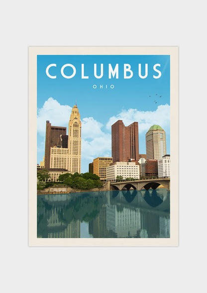 Columbus, Ohio Vintage Wall Art Travel Poster | Vintaprints