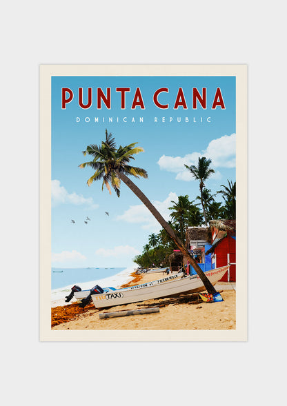 Punta Cana, Dominican Republic - Vintage Travel Print