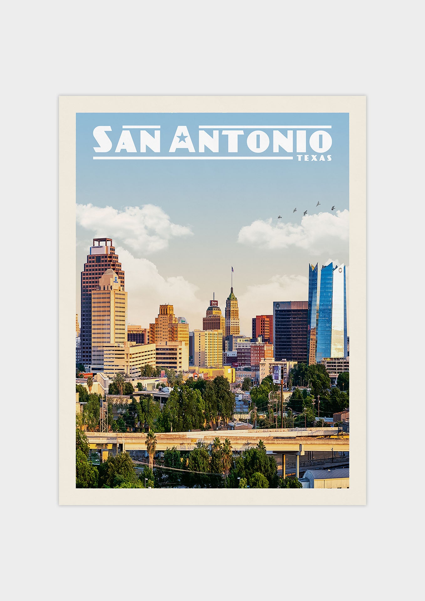 San Antonio, Texas Vintage Wall Art Travel Poster | Vintaprints