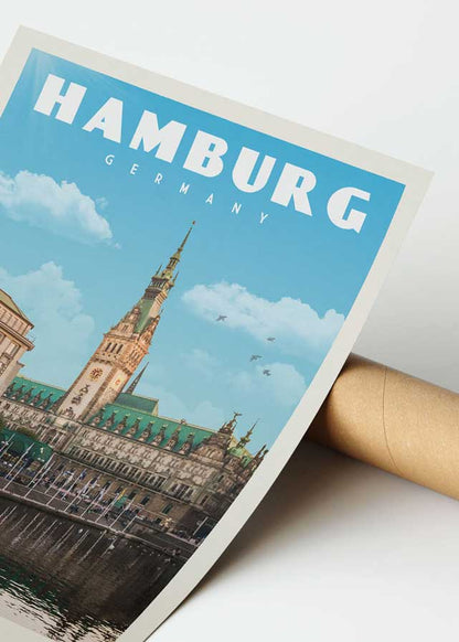 Hamburg, Germany - Vintage Travel Poster