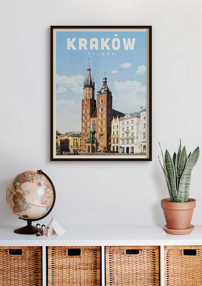 Krakow, Poland - Vintage Travel Poster