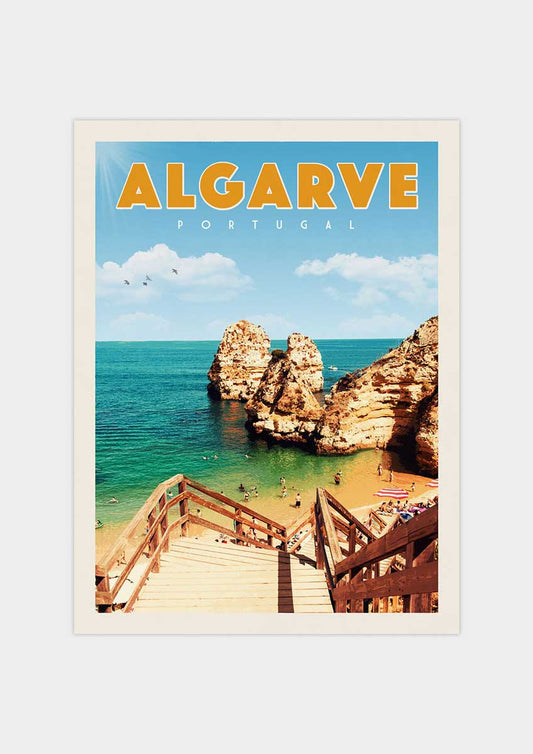 Algarve Coast, Portugal - Vintage Travel Print - Vintaprints