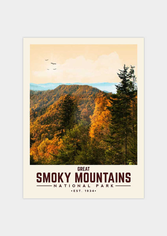 Great Smoky Mountains Minimalist National Park Poster | Vintaprints