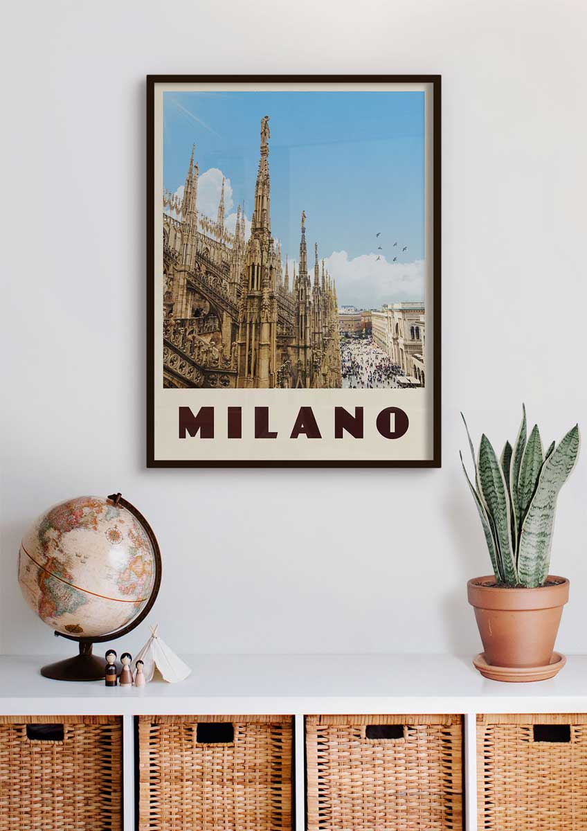 Milan, Italy - Vintage Travel Poster