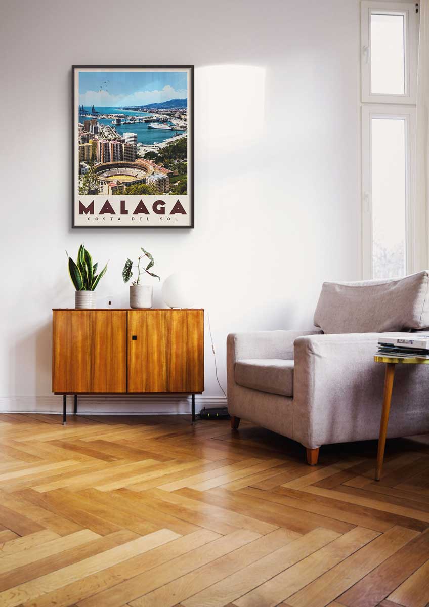 Malaga, Spain - Vintage Travel Poster