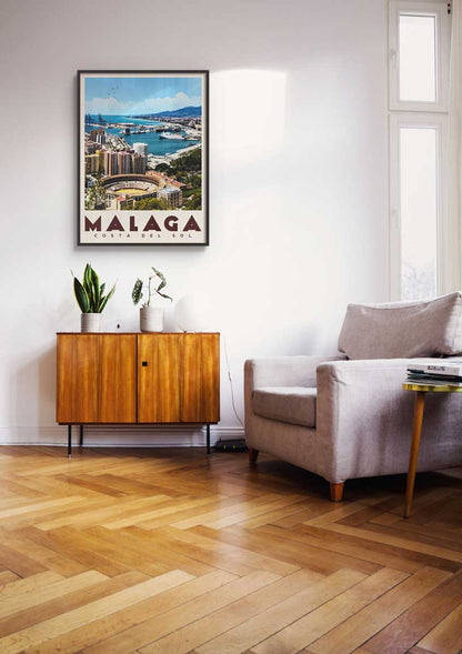 Malaga, Spain - Vintage Travel Poster