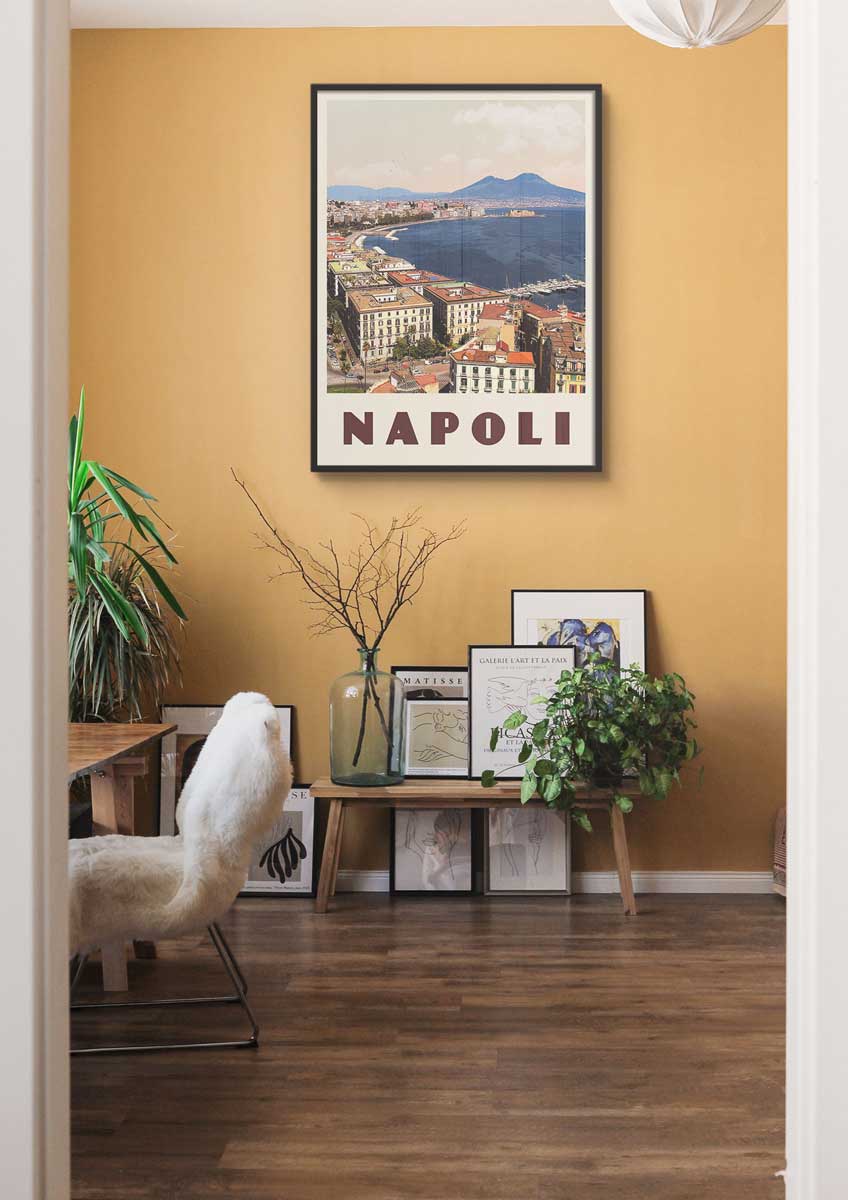 Naples, Italy - Vintage Travel Poster