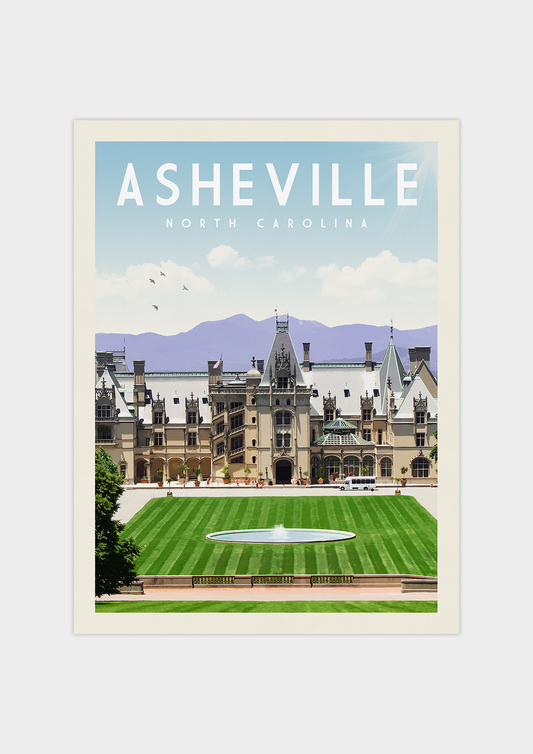 Ashville, North Carolina Vintage Wall Art Travel Poster | Vintaprints