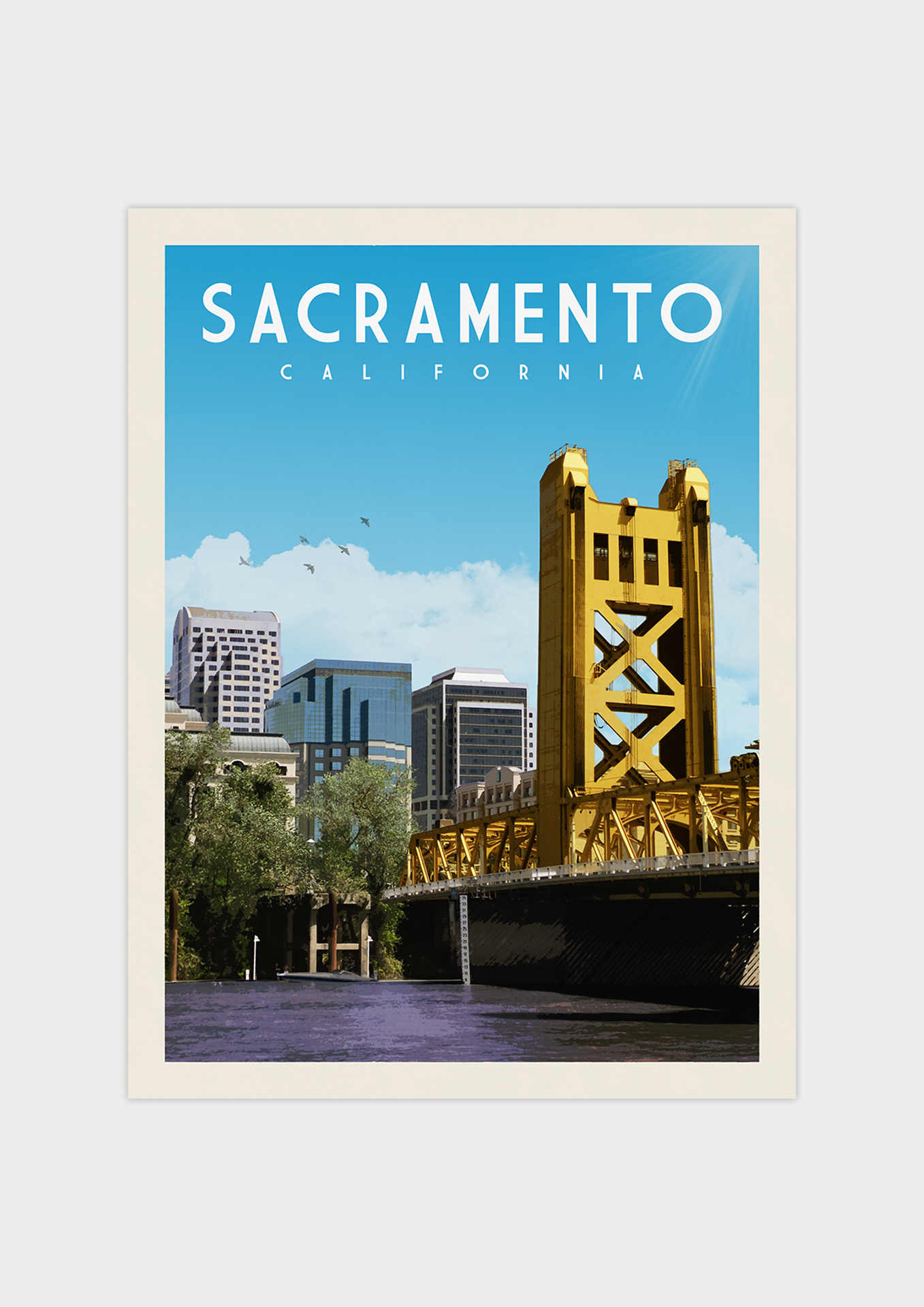 Sacramento, California Vintage Wall Art Travel Poster | Vintaprints