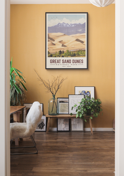 Great Sand Dunes Minimalist National Park Poster