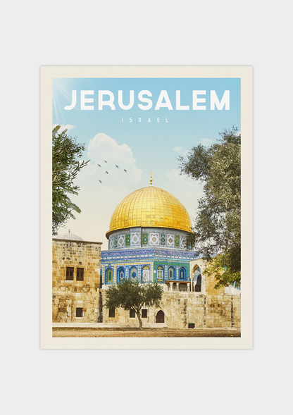 Jerusalem, Israel - Vintage Travel Print