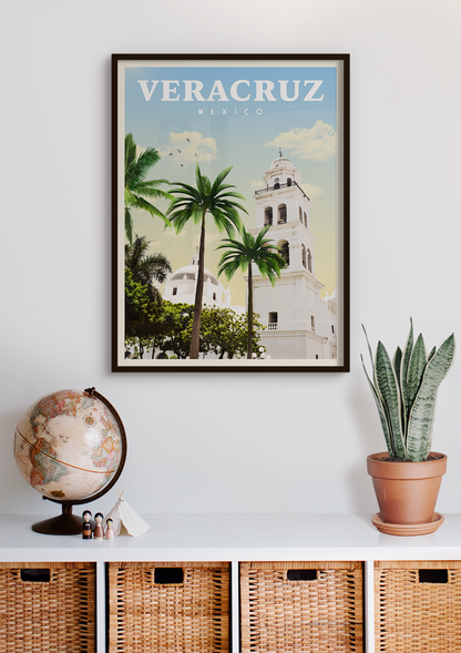 Veracruz, Mexico - Vintage Travel Print