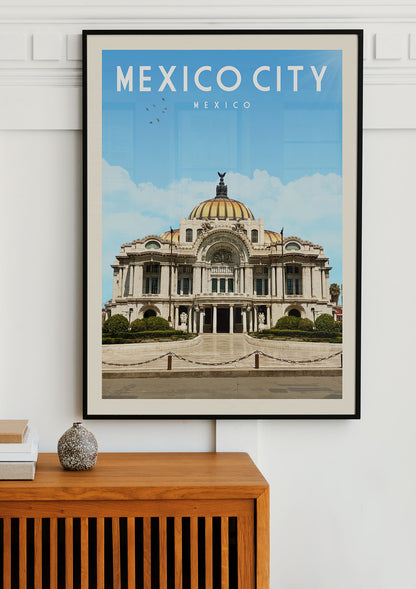 Mexico City, Mexico - Vintage Travel Print