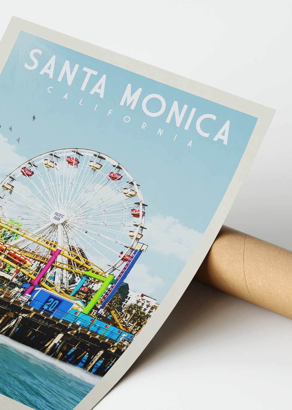 Santa Monica, California - Vintage Travel Poster