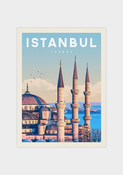 Istanbul, Turkey - Vintage Travel Print