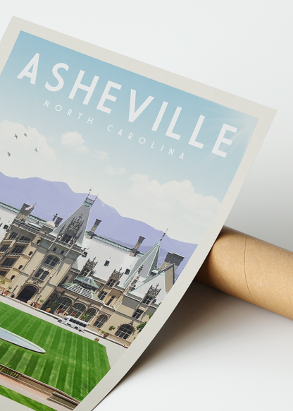 Ashville, North Carolina - Vintage Travel Poster