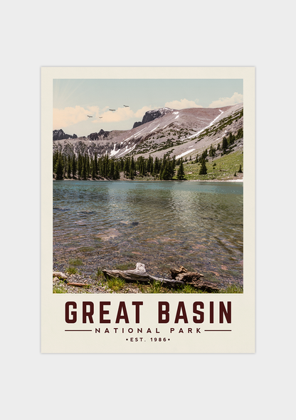 Great Basin Minimalist National Park Poster | Vintaprints