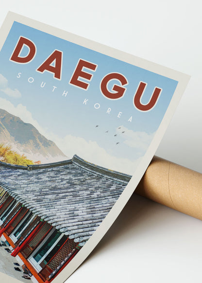 Daegu, South Korea - Vintage Travel Print