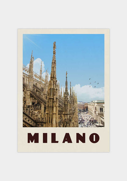 Milan, Italy - Vintage Travel Poster