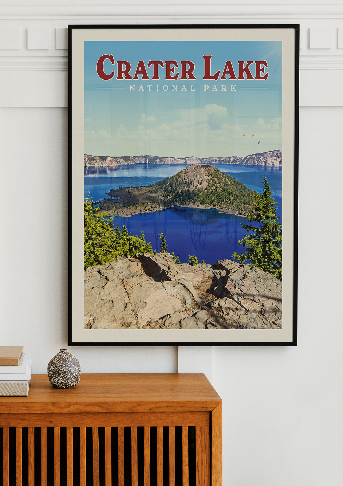 Crater Lake Vintage National Park Poster